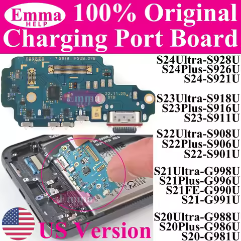 USB Charging Port Board Dock Connector Flex Cable for Samsung S23 S22 Plus S21 S24 Ultra G991U S906U