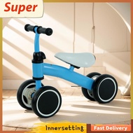[innersetting.my] Baby Balance Bike Toddler Balance Bike Ergonomic Seat Toddler Bicycle  4 Wheels No