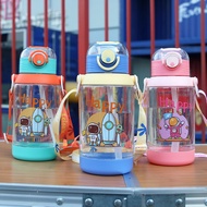 500ml/700ml Straw Water Bottle Kids Cartoon Drinking Water Bottle