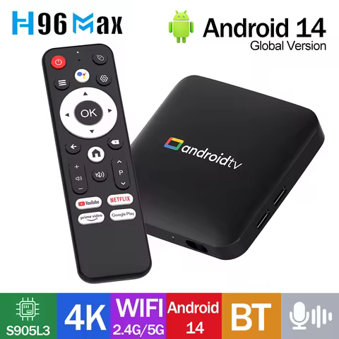 H96Max S905L3 4K HD Android 14 Smart TV Box USB 2.0 2.4G&5G Dual WiFi Support Google Voice Assistant