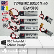 Ori TOSHIBA ER3V ER6V 3.6V 2400mAh PLC Lithium Battery With Plug ER14500 ER6VC119A ER6VC119B M70