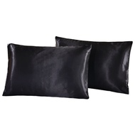 1PC Pillow Case Satin Solid Color Silk Pillowcase Pillow shams Twin Queen Cal-King5 HT898