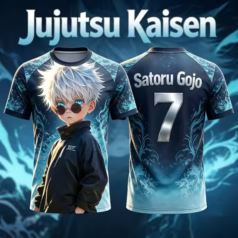 Jujutsu Kaisen 2026 Summer New NO.10 NO.7 Satoru Gojo Anime Special Football Jersey T-Shirt Adult Me