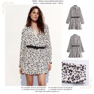 LHH90 - White Leaves Belted (XS,S,M,L) - Dress