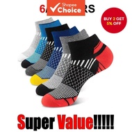 6 Pairs Men's Sports Ankle Socks - 2025 New Short Medyas with Honeycomb Design | Running & Casual So