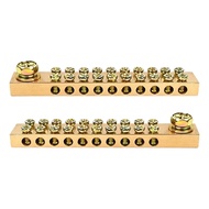 【7】2pcs High-power double-hole busbar terminal blocks for grounding 5p/10p/20p