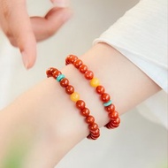 天然南紅搭蜜蠟綠松石手鏈