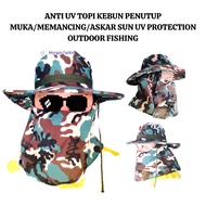 ANTI UV TOPI KEBUN PENUTUP MUKA/MEMANCING/ASKAR SUN UV PROTECTION OUTDOOR FISHING