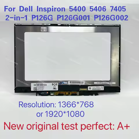 For Dell Inspiron 5400 5406 7405 2-in-1 P126G P126G001 P126G002 LCD Touch Screen Replacement Assembl