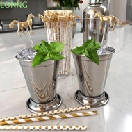 LONNGZHUAN Drink Stirrers, Horse Shape Water Cup Accessories Horse Straw Decoration, Gifts Drink Tool Metal Horse Stirrer Metal Horse Straw