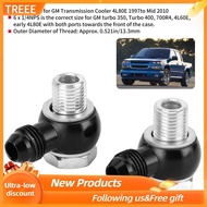 treee Acouto Oil Cooler Connector Banjo Fittings Connecter Transmission 90 Degree 6AN x 1 / 4NPSM Fi