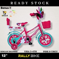 sepeda anak perempuan roda 4. sepeda anak ukuran 12 usia 2 - 3 tahun