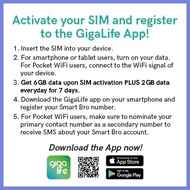 ⊕ 웃 ◲ HOME WIFI Unli Data 7 Days Free 20GB Smart Bro Rocket 5G Sim