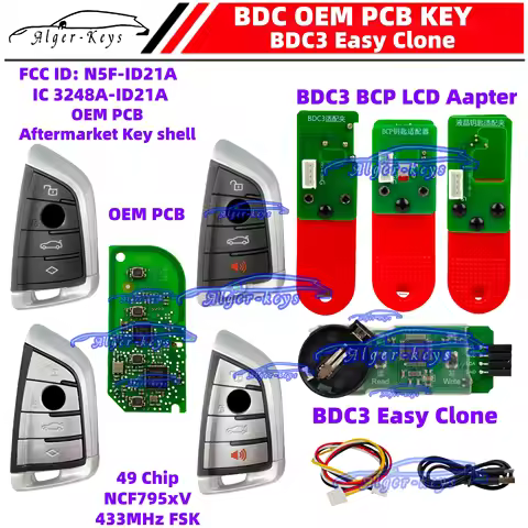 Algernon-keys BDC KEY Original PCB BDC Smart key BDC3 BCP LCD Key Easy clone Adapter no need device 