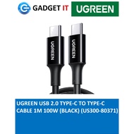 UGREEN USB 2.0 TYPE-C TO TYPE-C CABLE 1M 100W (BLACK) (US300-80371)