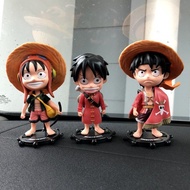 Pajangan Dashboard Mobil One Piece Luffy Set 3 in 1 Hiasan Action Figure
