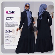 MUTIF - Gamis Dailya Purple Mauve | Dailya Jet Black |  Dailya Dark Grey | Dailya Green Olive | Dail
