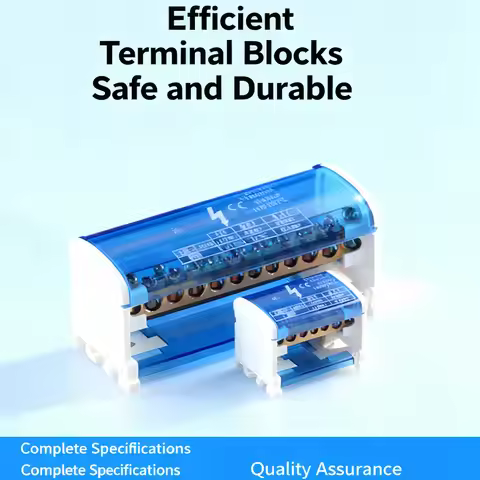 UK207 UK211 UK215 UK407 UK411 UK415 DIN Rail Terminal Block 125A Electrical Junction Box 1 In 2/4/6 