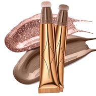 Contour Beauty Wand, Liquid Face Concealer Contouring & Highlighter Stick with Cushion Applicator, B