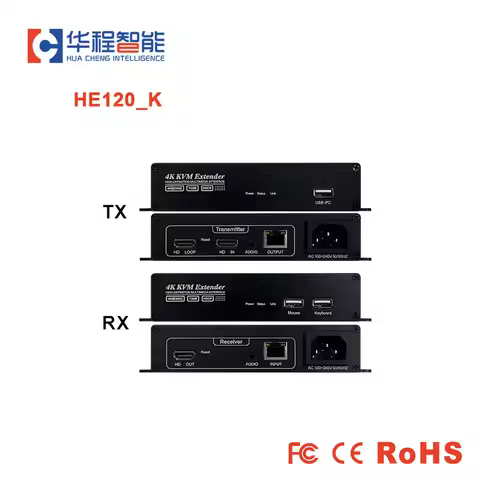 4K HD Extender with KVM HE120K HE120 Over RJ45 Cat5e Cat6 Network Cable 120M Transmitter and Receive