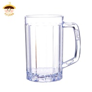 〔8C05〕 500ML Transparent Beer Mug Plastic Unbreakable Breakfast Milk Coffee Juice Water Cup Barware 
