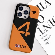 F1 NO.4 Phone Case for iPhone 17 16 15ProMax 14Pro 13 12 13mini Samsung S24 S22 S25 2in1 glossy hard