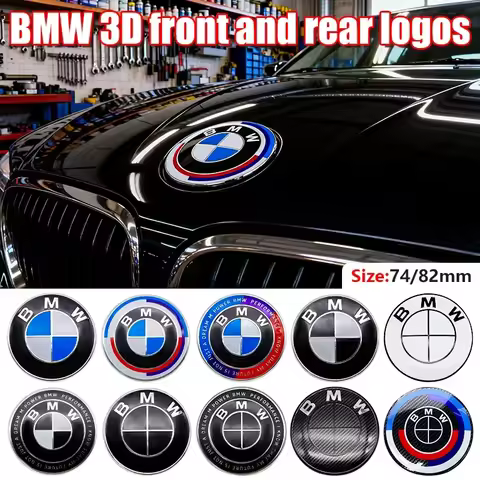 82mm 74mm ABS Hood Trunk Emblem Badge 2-Pin Replacement For BMW E46 E90 F30 F10 E60 X3 X5 1 3 5 7 Se