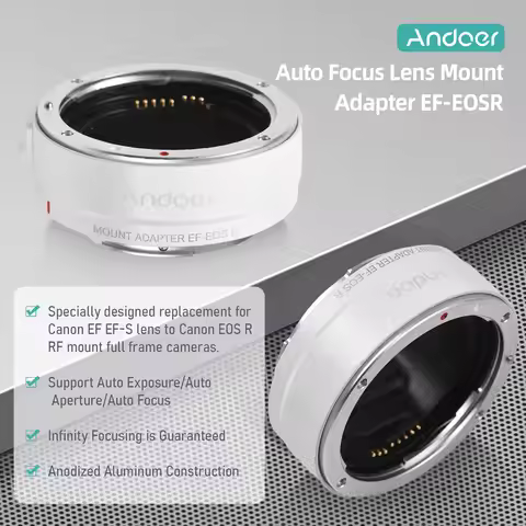 Andoer EF-EOSR Auto Focus Camera Lens Adapter Ring IS EXIF for Canon EF EF-S Lens to Canon EOS R RF