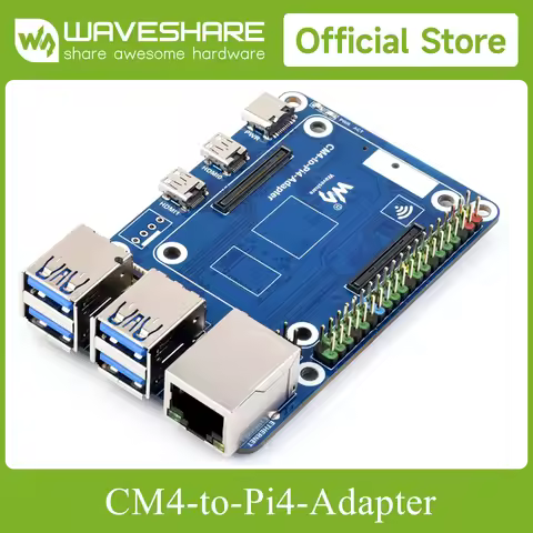 【Official Guarantee】Waveshare CM4 To Pi4B Adapter For Raspberry Pi, Expansion Board Dual HDMI For Ra