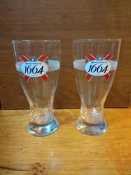 1664 啤酒杯一對  0.5L  凸字