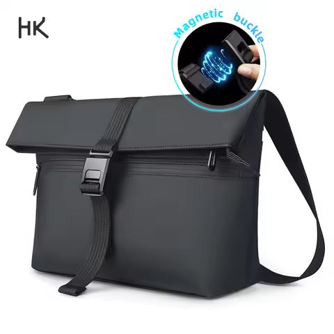 HK Large Capacity Men's Messenger Bag Waterproof Shoulder Crossbody Bag Fit 11''Ipad Outdoor Sports 