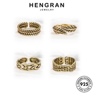 HENGRAHN JEWELRY 925 Adjustable Original Retro Moissanite Diamond Ring Perempuan Silver Cincin Women M152