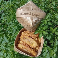 Bamboo Besek Snack Container Size 12x12 120pcs (60 pairs)