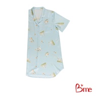 Bme ชุดนอนรูปแบบกระโปรงแขนสั้น คอปกฮาวาย รุ่น ME8604 มี 4 สี สีเขียวลายดอกไม้ สีโอลด์โรสลายดอกไม้ สี