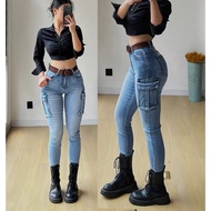 KF Woman Pocket Pants 6Pocket Skinny Pants Purple/ ArmyGreen pants