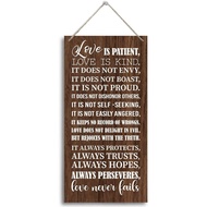 1 Corinthians 13:4-8-Love is Patient Love is kind Inspirational Quote Wood Decor Sign, Bible Verses 