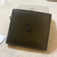 PORTER INTERNATIONAL CENTRIC 真皮 牛皮 雙折短夾 皮夾 錢包(棕綠)