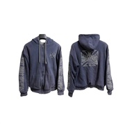 ZQL0 west coast choppers Magician Blue Embroidery Purple Washed Distressed Hooded Sweatshirt Jacket