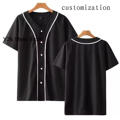 Baseball suit customization Baseball Jersey Harajuku Thin button Baseball Uniform Men/Women Baseball