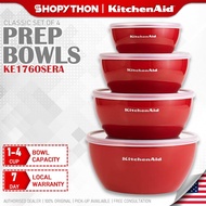 KITCHENAID Set of 4 Prep Bowls KE176OSERA - Empire Red Original Accessory Gadget Bakeware Cookware B