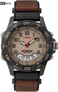 ZIRCU Timex Men's T45181 Expedition Resin Combo Brown/Green Nylon Strap Watch