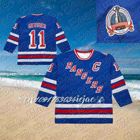 2026 Men's Mark Messier Blue NY Rangers 1993/94 Power Play Player Jersey Size 11 NHL Long Sleeve 3d 