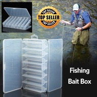 Box Kotak Perkakas Kail Pancing 2 Sisi 14 Slot Fishing Organizer Waterproof Hard Case Bok Tempat Pen