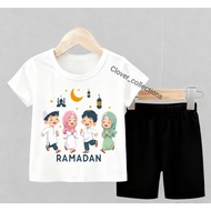 Unisex Eid children's t-shirts for girls, boys, Ramadan images, happy Eid al-Fitr, short sleeves, 2-