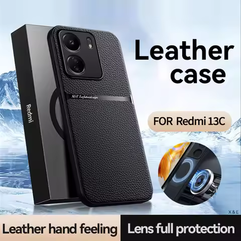For Xiaomi Redmi 13C 4G Case Leather Magnetic Holder Phone Case For Xiaomi Redmi 13C 13 C Redmi13C S
