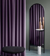 B15 Ready Made Curtain! 99%Blackout Siap Jahit Langsir(Free Eyelet/Ring)Langsir RAYA Kain Tebal 100%Polyester Blackout Color Purple Grape