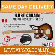 Fender Kurt Cobain Jaguar NOS Left-Handed Electric Guitar, Rosewood Fretboard with Hardshell Case - 3-Tone Sunburst