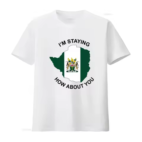 Men's T Shirt I'm Staying Rhodesia How About You Print vintage Washed designer clothes Versatile Sty