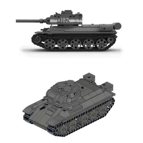 T-34 Heavy Tank Model Tracked Armored Fighting Vehicle Building Blocks Adults Birthday Gifts Militar