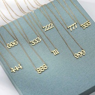 111 222 333 444 555 666 777 888 999 Necklaces For Women Men Color Stainless Steel An Number Necklace
